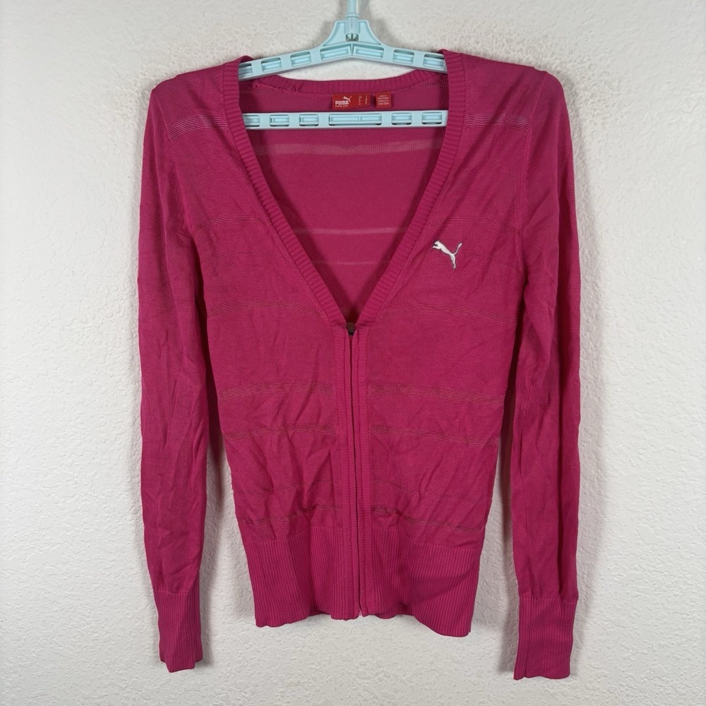 Puma Womens Sweater Sz S Small Cardigan Warm Soft Comfort Full Zip Excellent